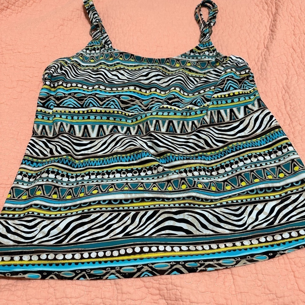 Christina Multicolor Patterned Tankini Top - Picture 4 of 10